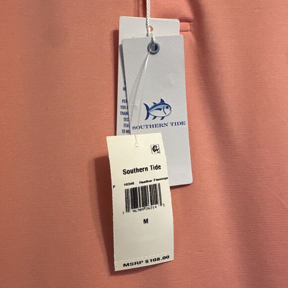 NWT Southern Tide Brrrr Breeze Polo Shirt Mens Size M Peach Performance Golf - Picture 2 of 11